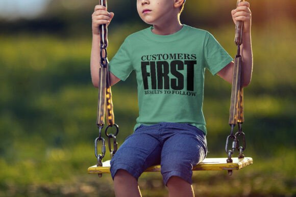 Customers First Quote T-Shirt SVG: A Graphic Asset for Local Branding