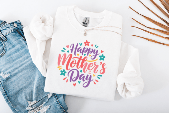 Happy Mother’s Day SVG Floral Quote for Graphics and T-Shirt Designs