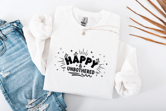 Happy Unbothered SVG Retro Quote for Branding and T-Shirt Graphics
