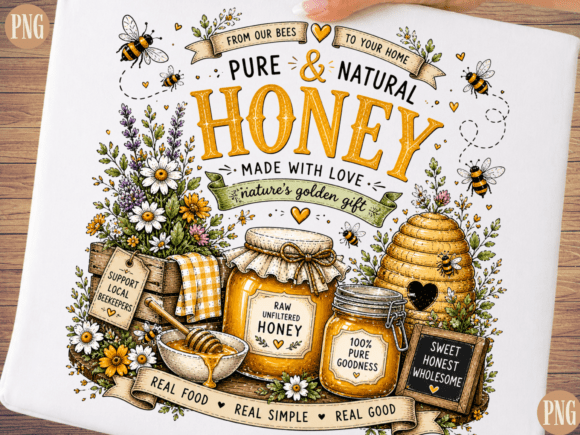 Honey Farm Design SVG Bee Quote PNG Graphics for T-Shirt Designs