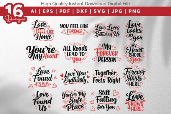 Love Quotes SVG 16 Design